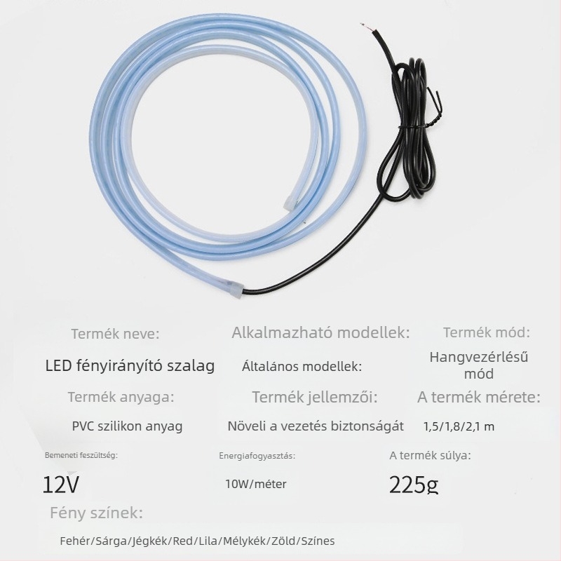 LED nappali fény autóhoz PVC burkolatban, 12V, 10W, IP65