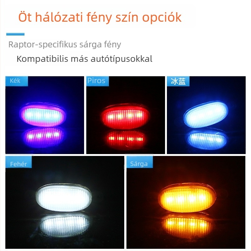 Autó grille LED nappali fény – 12V, 3W, ABS műanyag, modell 8876, univerzális kompatibilitás