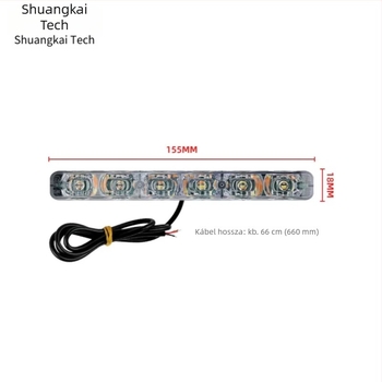 Autó LED indexlámpa, 6 LED, harpoon-stílus, 12V, 0.67A, 8W, Shuankai