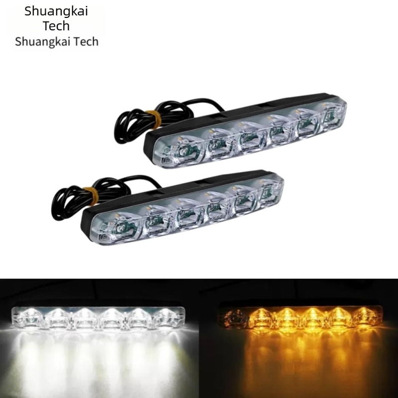 Autó LED indexlámpa, 6 LED, harpoon-stílus, 12V, 0.67A, 8W, Shuankai