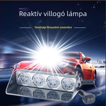 12V belső autó LED villanófény – figyelmeztető stroboszkóp, 30W