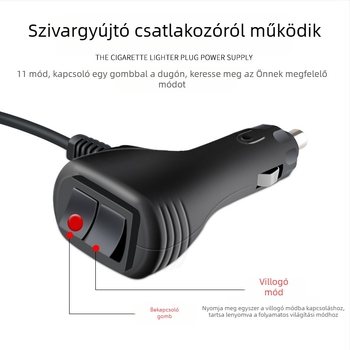 12V belső autó LED villanófény – figyelmeztető stroboszkóp, 30W