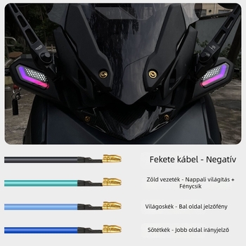 Yamaha XMAX250/300 számára nappali fényes irányjelző készlet, LED, 12V, ABS+LED, Modell HPMP-D031