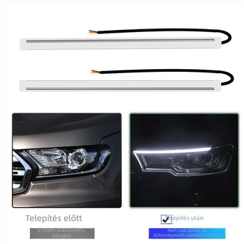 Két színű LED nappali világítás ultranagy vékony fényvezető csíkkal, dinamikus fényhatással és LED-es irányjelzővel