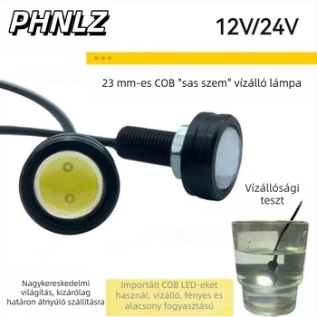 COB 23 mm, vízálló, nagy fényerejű nappali világítás autókhoz és hajókhoz, Eagle Eye fények és irányjelzők