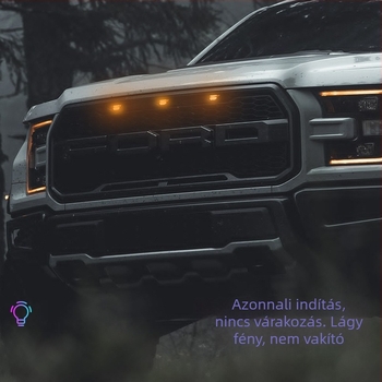 Autóhűtőmaszkhoz RGB LED villanófény APP-vezérléssel, sárga nappali fény