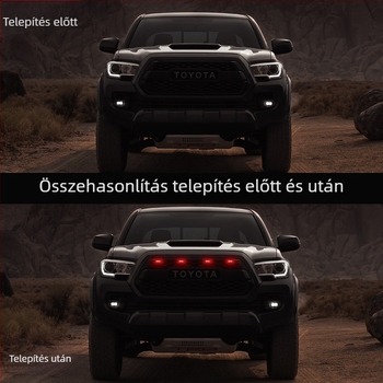 Autóhűtőmaszkhoz RGB LED villanófény APP-vezérléssel, sárga nappali fény