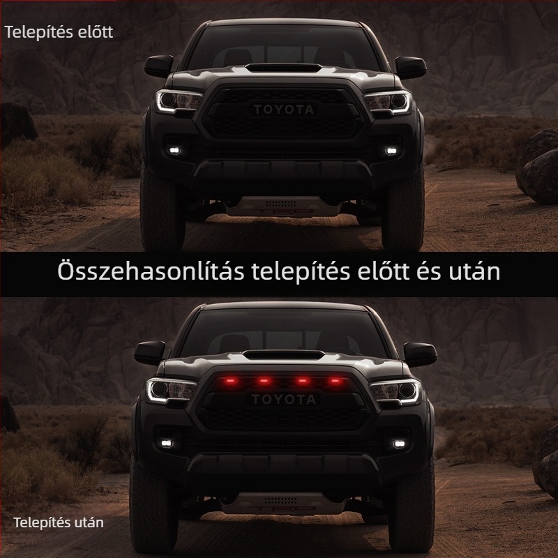 Autóhűtőmaszkhoz RGB LED villanófény APP-vezérléssel, sárga nappali fény