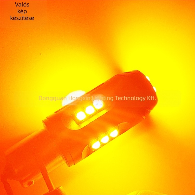 LED autójelző lámpa 1156 (T20/7440) dekódolással és anti-flicker védelemmel, alumínium ház repülőgépminőség, 10-30V, 1.5-2A, 24W, 2000 lm, IP68