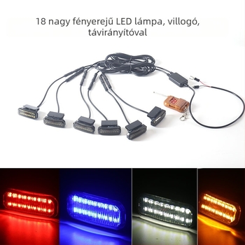Univerzális 12V-os LED hűtőrács világítás klipszekkel, terepjárókhoz és pickupokhoz (18 LED)