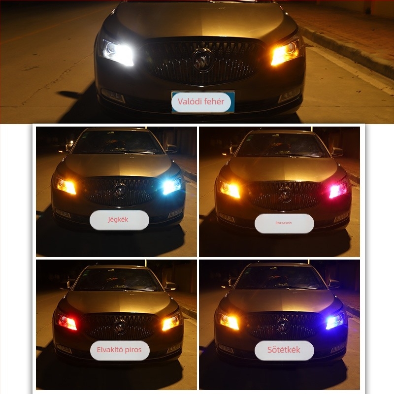 T7 LED nagy teljesítményű COB jelzőfénycsík beépített nappali világítással, BAU15S 7440, kétszínű