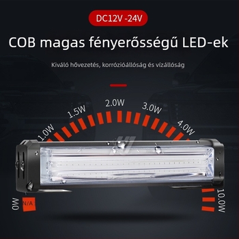 COB LED Lökhárító világítás, nappali fény, 20W, 12-24V, 6000K, univerzális teherautókhoz és terep gépekhez