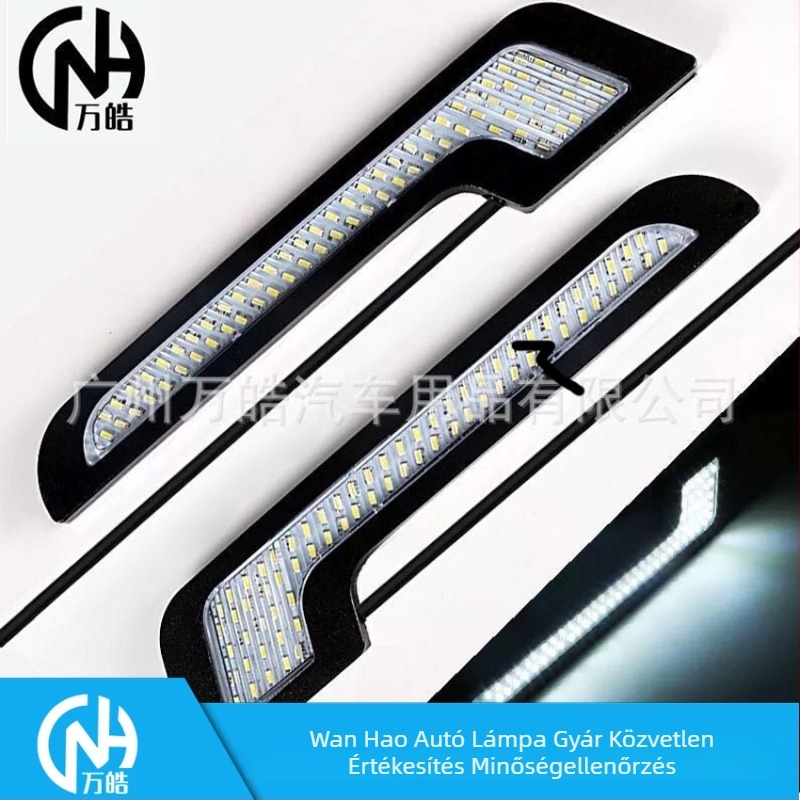 Autó LED nappali menetfény — alumínium + LED, 12V, 33W, élettartam 30 000 óra, Modell: 7- alakú 3014