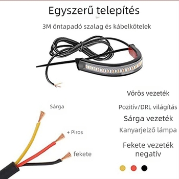 Motorkerékpár első villa LED gyűrűs indexlámpa, 36-LED, kettőszínű, 12V, 5W, 3000–6000K