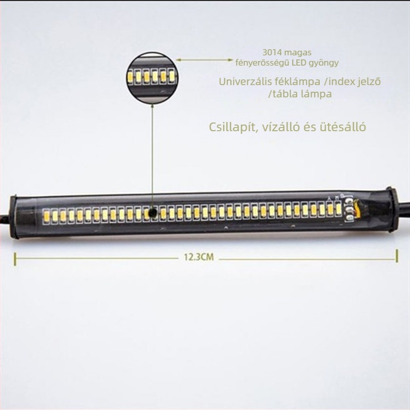 Motorkerékpár első villa LED gyűrűs indexlámpa, 36-LED, kettőszínű, 12V, 5W, 3000–6000K