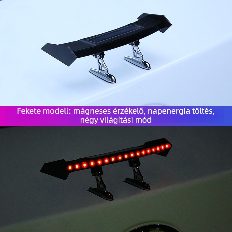 Napelemes mini hátsó lámpa autókhoz – univerzális illeszkedés, figyelmeztető villogó ütközés ellen, Modell: Solar mini tail light, Márka: Samurai Car