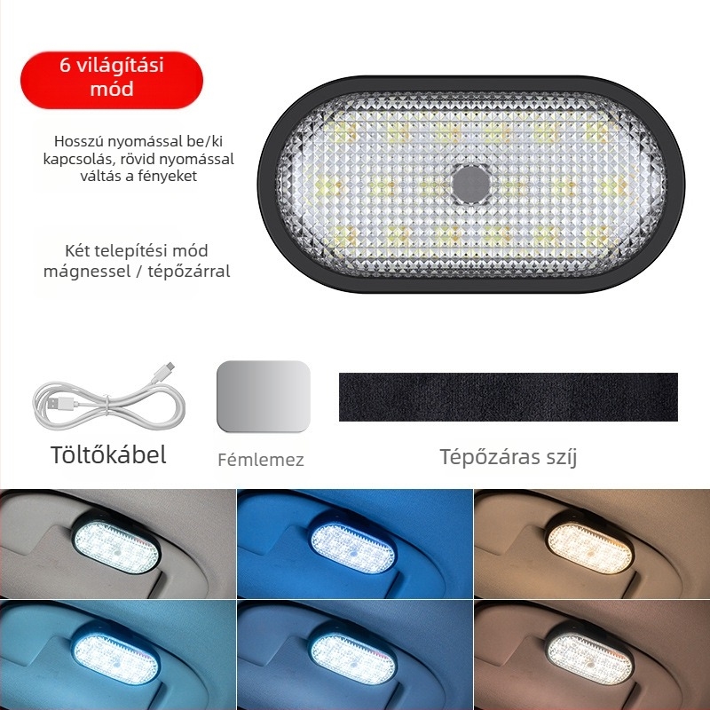 LED olvasólámpa mágneses tartóval járművekhez - 5V, 200mA, Teljesítmény 25, Modell Y-039, Univerzális kompatibilitás