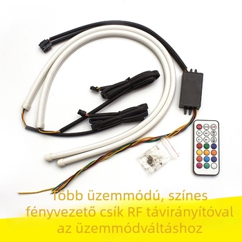 Több üzemmódos szilikon világítócsík, univerzális, kék folyamatos fény, nappali menetfény és index, 60 cm
