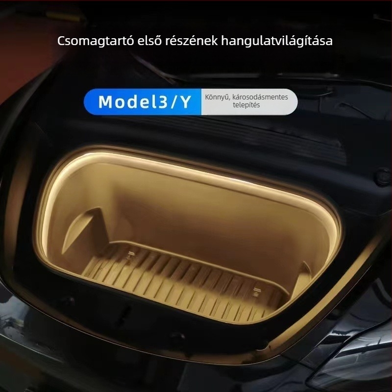 Model 3/Y első csomagtartó környezeti lámpa burkolat, szilikon, károsodásmentes telepítés