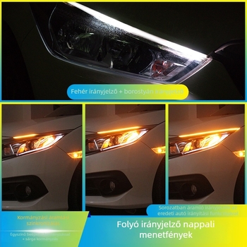 30 cm hosszú LED ultra vékony menetfény-sáv autókhoz, univerzális használat, fényáram és irányjelző effekt