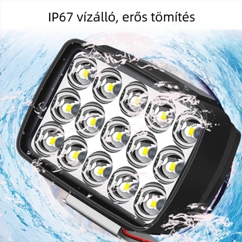 12V-os LED elsőfényszóró elektromos járművekhez: ABS+akril lencse, LED gyöngyök