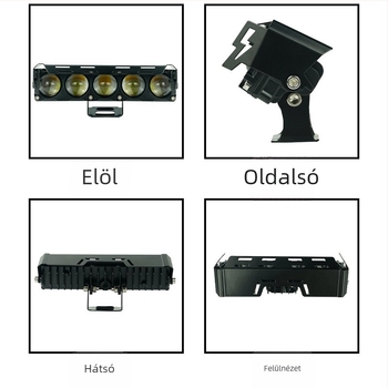 Motorkerékpár LED fényszóró három LED-del, fehér-sárga két színű lencsével