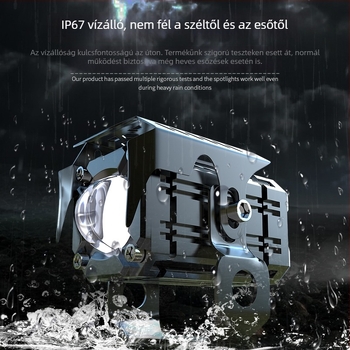 LED spotlámpa motorokhoz és elektromos járművekhez, kettős lézerfény, nagy fényerő, 12–72V, 2000 lm, 12W