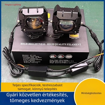 LED motorkerékpár első lámpa, sárga–fehér kétszínű, 80V, elektromos járművekhez