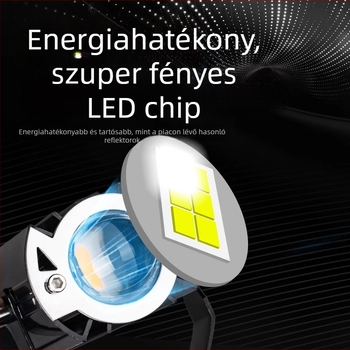 LED első fényszóró elektromos járműhöz, vízálló négyszögletes kialakítás, sárga fény, magas és alacsony fényerő, 3800 lumen
