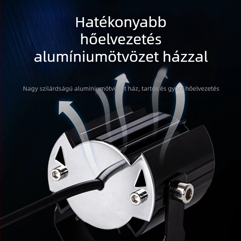 LED első fényszóró elektromos járműhöz, vízálló négyszögletes kialakítás, sárga fény, magas és alacsony fényerő, 3800 lumen