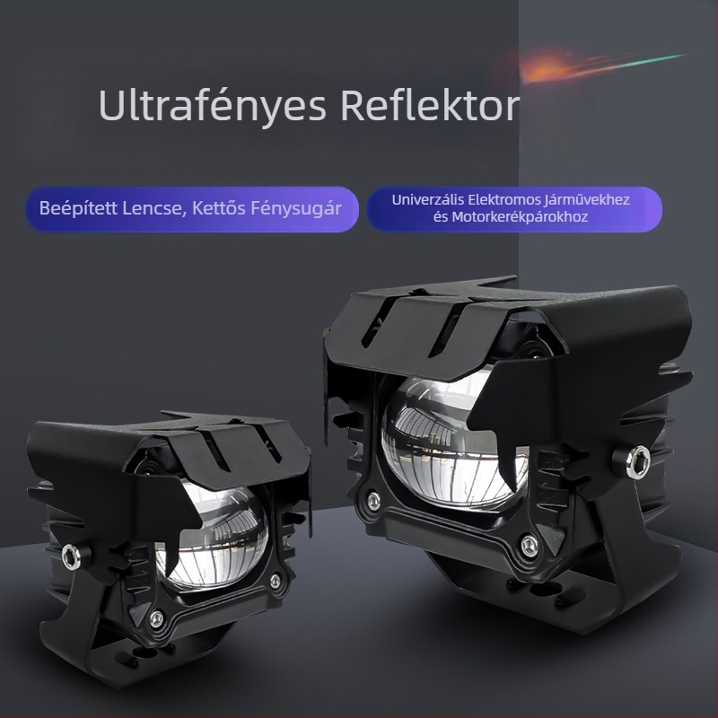 LED motorkerékpár spotlámpa lencsével, magas és alacsony fény, ultranagy fókuszált világítás