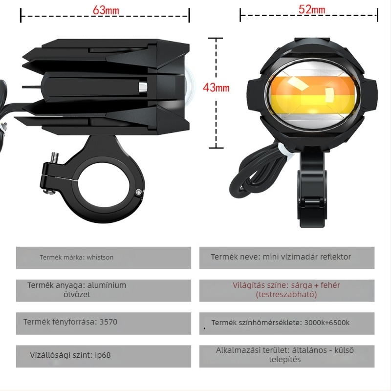 Motorkerékpár LED elsőfénye – off-road előfény és munkalámpa