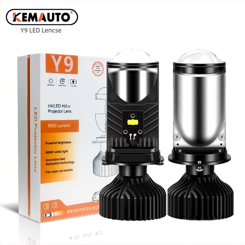 Y9 LED fényszóró H4-hez – integrált magas és alacsony fényáram, 40W, 12V, 4500LM, IP65, alumíniumötvözet