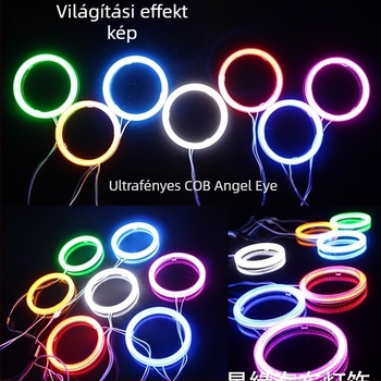 COB Angyalszem LED világítás autóhoz és motorkerékpárhoz, nappali fények, ködfény, kürt hang, Demon Eye
