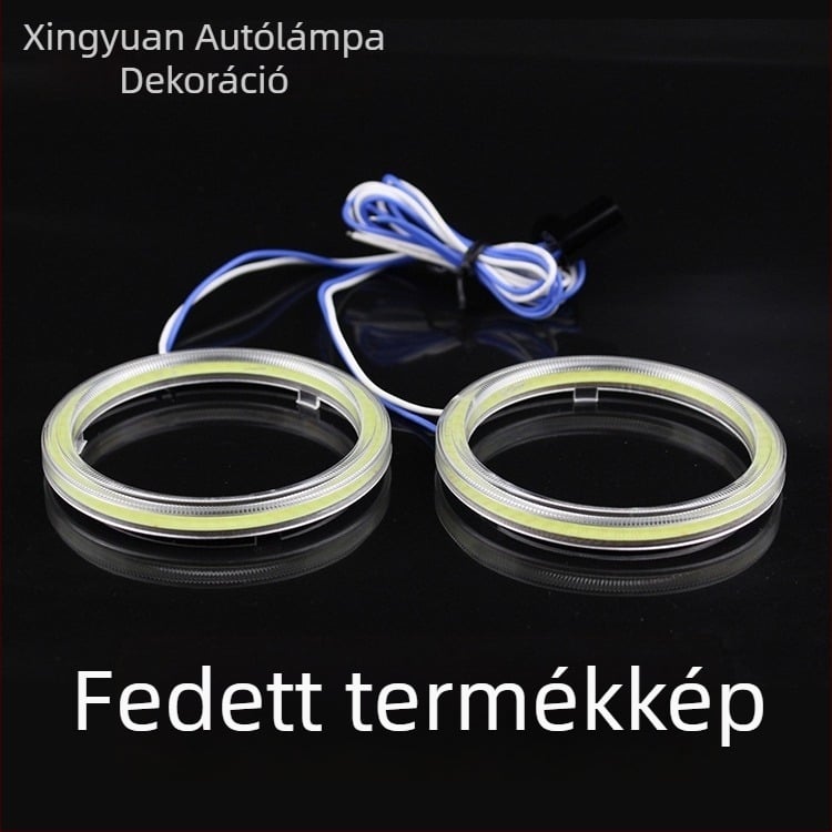 COB Angyalszem LED világítás autóhoz és motorkerékpárhoz, nappali fények, ködfény, kürt hang, Demon Eye