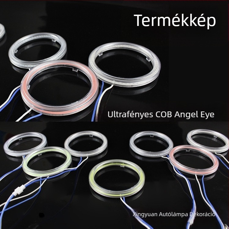 COB Angyalszem LED világítás autóhoz és motorkerékpárhoz, nappali fények, ködfény, kürt hang, Demon Eye