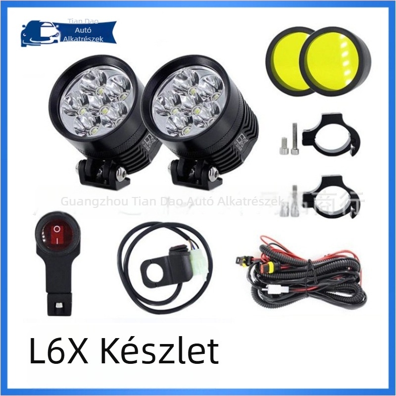 Motorkerékpár LED fényszóró, 6-LED, 60W, 6000lm, IP68, 12V