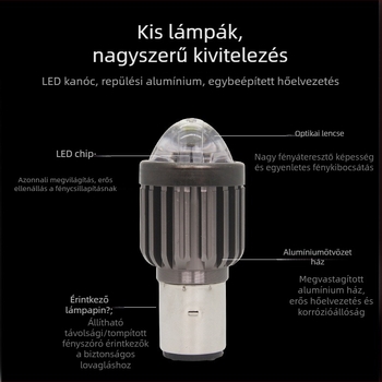 LED motorkerékpár fényszóró halas-szemű lencsével, nagy lencse, nagy fényerejű spotlámpa, integrált sárga és fehér távolsági és közelfény