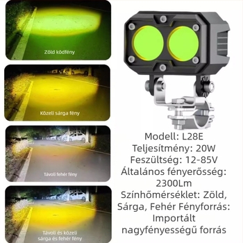 L28E külső 6-LED vízálló LED reflektor motorkerékpárhoz/elektromos járműhöz