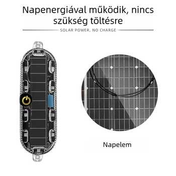 Napelemes LED stroboszkóp lámpa motorkerékpárokhoz és elektromos járművekhez – vízálló hátsó figyelmeztető lámpa, vezeték nélküli