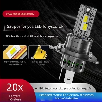 Motorkerékpár LED fényszóró, 300W, integrált magas és alacsony fénysugár, kompatibil H4