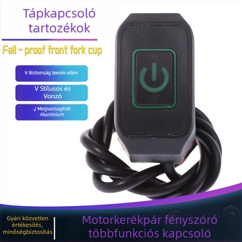 Elektromos járművek és motorkerékpárok első világítása, kürt, előzéshez világító fény, gyújtó spotlámpa, többfunkciós önzáró tápellátás kapcsoló kiegészítő