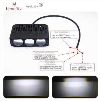 GM háromlencsés LED reflektor, 100W, 6600 lm, 9-60V, modell Q3