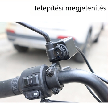 Motorkerékpár fényszóró kapcsoló alumínium ötvözetből, három fokozat, fekete LED spot, közel és távolsugár vezérlés