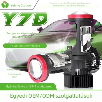 Motorkerékpár LED-fényszóró kettős lencsével, H4, integrált távoli és közeli fény (65W, 12V, 5500 lm, IP68, Y7D)