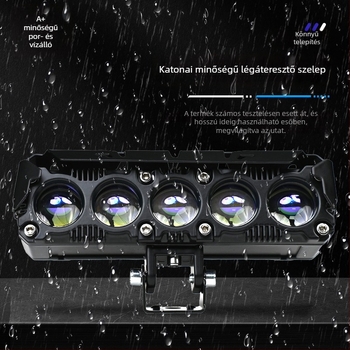 Motorkerékpár külső 5-LED elülső világítás, fehér és sárga kettős színvilág, nagy fényerő, első grill felújítás
