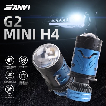 H4 mini lencsés LED fényszórók – 60-70W, 12000 lm, IP68, 12-24V, 30 000 h