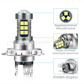 LED motorkerékpár fényszóró H4/H6 BA20D/P15D kompatibilis, 12-80V, 10W, 850 lm, IP65, LED 3030
