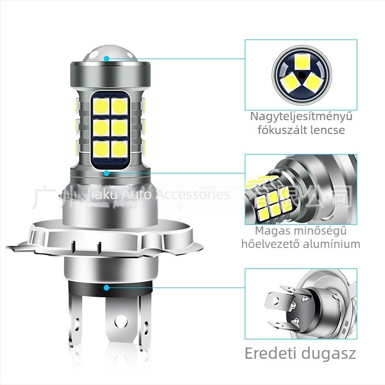 LED motorkerékpár fényszóró H4/H6 BA20D/P15D kompatibilis, 12-80V, 10W, 850 lm, IP65, LED 3030