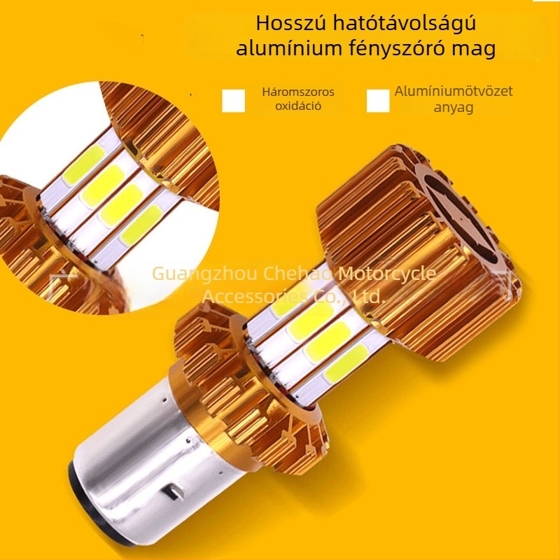 LED elsőfényszóró elektromos motorkerékpárhoz, energiatakarékos lámpa, H4 izzó, kettős és hármas rögzítés, magas és alacsony fénysugár